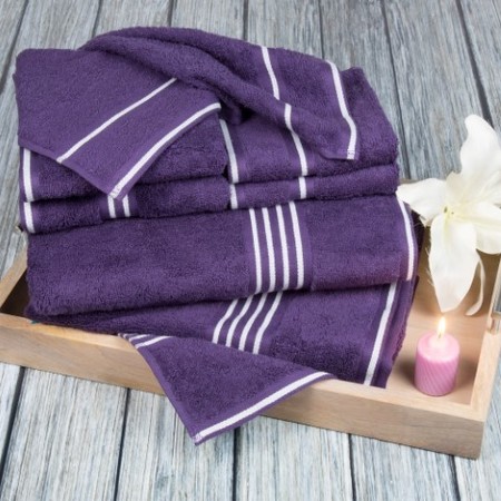 HASTINGS HOME Hastings Home Rio 8 Piece 100 Percent Cotton Towel Set - Eggplant 936593VIY